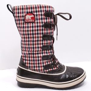 Sorel Tivoli Tall Plaid Lace Up Snow Boot